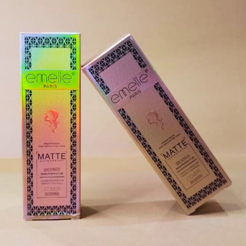 Emelie Matte Waterproof Skin Perfector with Primer – Long-Lasting, Oil-Control, SPF 15 - Shade 1  30 ML