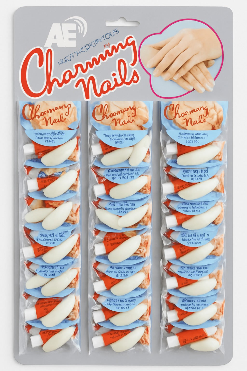 Pack of 24 Charming Artificial Nails with Glue – 240 Nails &amp; 24 Glues Total, Beautiful Nail Extensions for Girls &amp; Women (Random color)