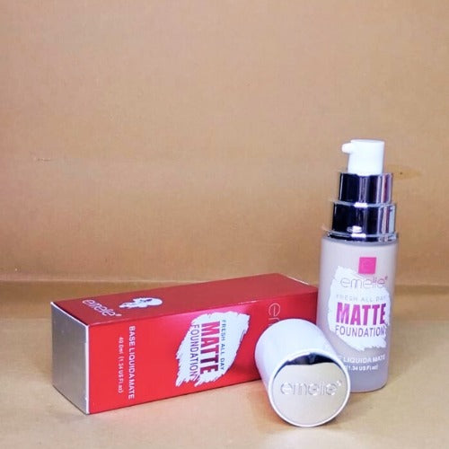 Emelie Liquid Matte Foundation – Long-Lasting, SPF 25, 2-in-1 Coverage - Shade 1 40 ML
