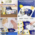 Kitchen Wipes – Pack of 80 Pieces, Multipurpose Cleaning Wipes for Home and Kitchen Use -Soft and durable material for effective cleaning
