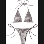 Women’s Bikini Set – Halter Neck Triangle Top &amp; Adjustable Side-Tie Bottom | Stylish Swimwear for Beach &amp; Pool