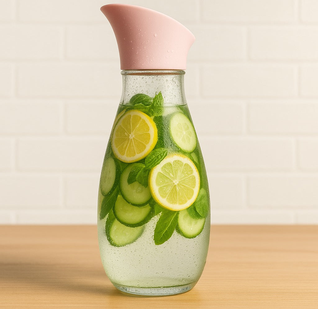 1400ml Hard Glass Water Jug with Lid – Heat-Resistant Pitcher for Water, Juice, Iced Tea, Milk &amp; Beverages