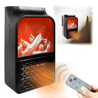 Flame Heater 1000W – Portable Electric Plug-in Room Heater with Flame Effect &amp; Remote Control