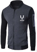 New Winter Collection Charcoal Grey Messi Printed Zipper Jacket for Men &amp; Boys – Premium French Fleece, Smart Fit, Stylish &amp; Comfortable Winter Wear