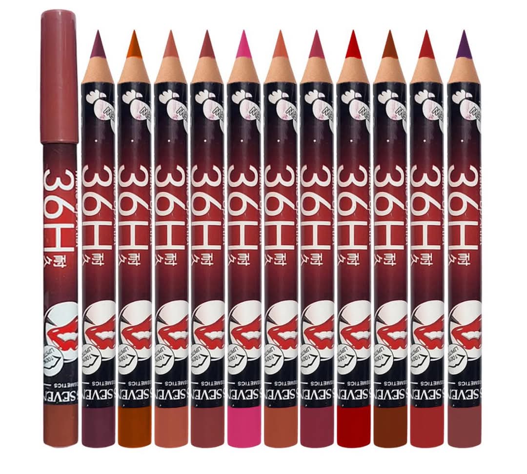 36H Jumbo Lip Liner Pencil Pack – Long-Lasting Nude, Red &amp; Pink Shades for Smooth Lip Definition
