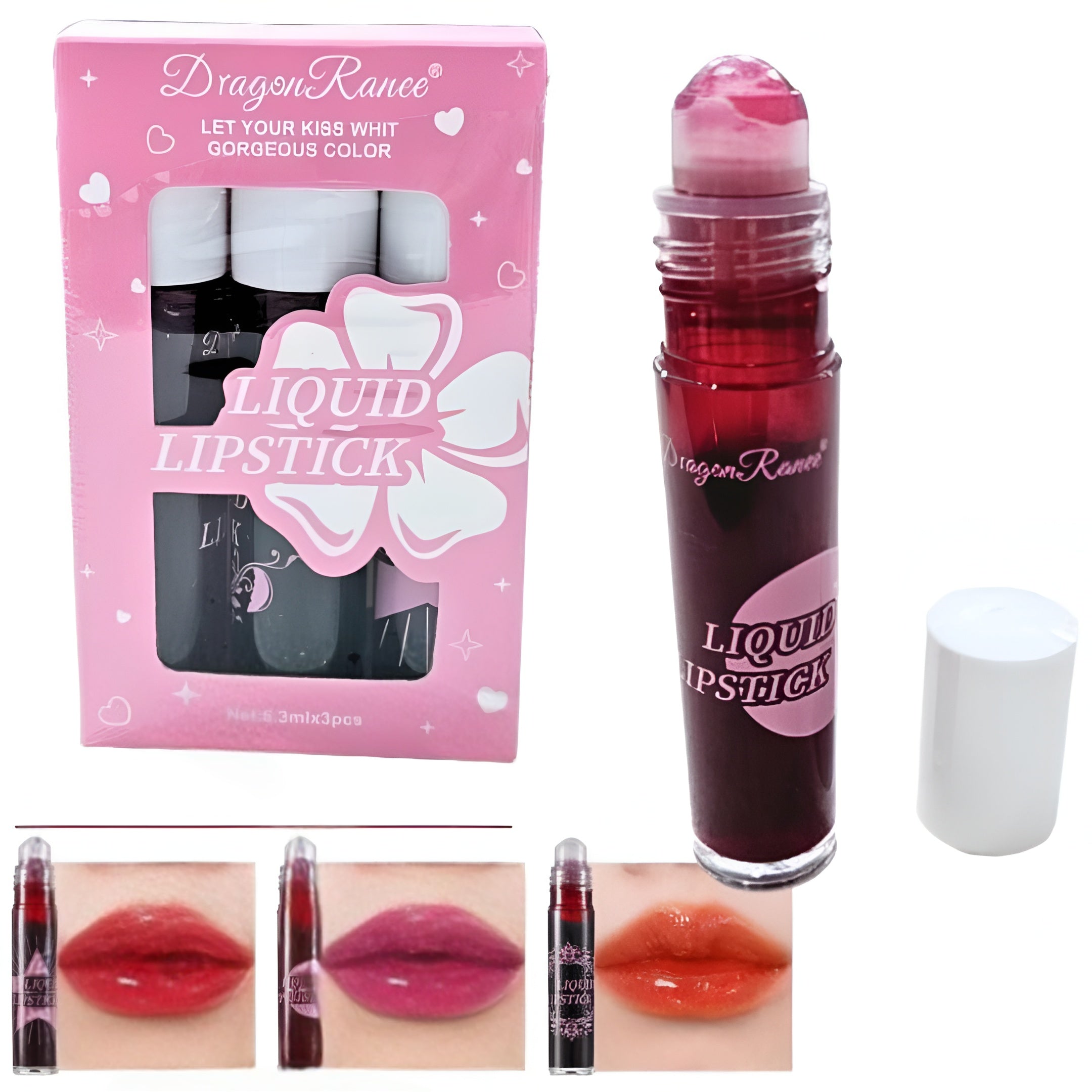 Dragon Ranee Matte Lipstick Pack of 3 – Waterproof Lip &amp; Cheek Tint Set for Girls, Long-Lasting Multicolor Matte Finish