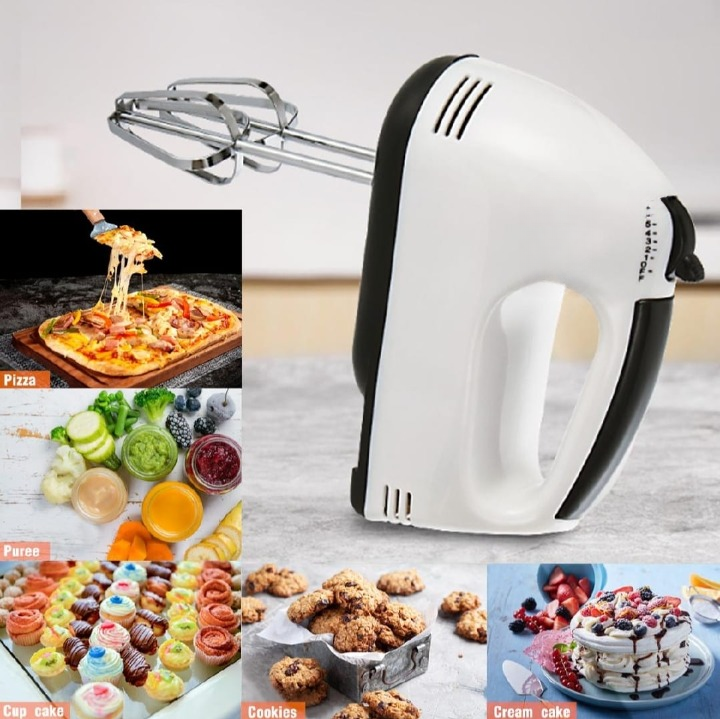 Electric Hand Mixer Beater Machine for Cake, Eggs &amp; Baking - Handheld Egg Beater, Cake Mixer &amp; Small Electric Mixer