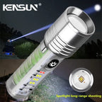 520A Multifunctional Zoom Flashlight | Rechargeable Torch with White, Red, Blue &amp; UV LED + White Laser