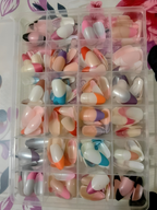 288 Pcs French Nails Set – Multicolor ABS Plastic Nail Tips, Smooth &amp; Even Coverage, Durable, Easy-to-Apply, Perfect for DIY &amp; Professional Manicures