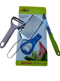 4-Piece Kitchen Cooking Utensils Set – Grater, Magic Peeler, Knife &amp; Bottle Opener Combo for Fruits &amp; Vegetables