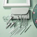 16pcs Professional Manicure &amp; Pedicure Set – Nail Clippers, Cuticle Nippers &amp; Grooming Tools with Travel Case (Random color)