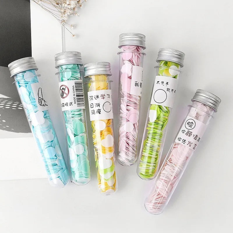 Outdoor Portable Hand Washing Disposable Soap Paper Flakes – 100 PCs in Flower Tube Bottle (Random color)