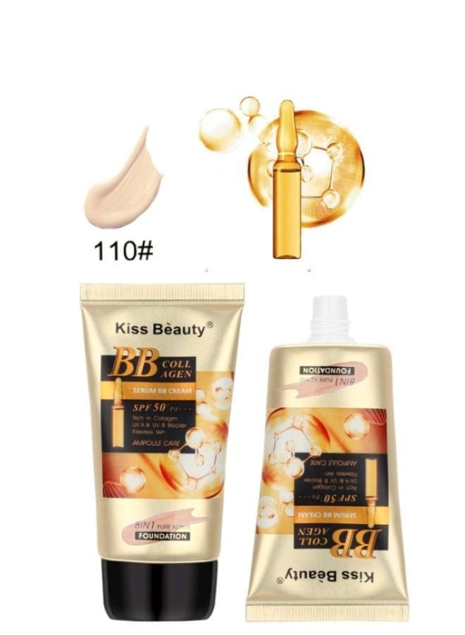 8-in-1 BB Collagen Liquid Foundation – Full Coverage, Long Lasting &amp; Hydrating (65ml, Shades 110 &amp; 115)