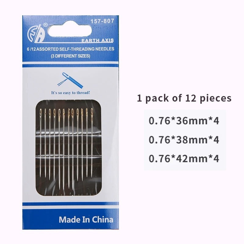 Multi-Size Stainless Steel Darning Sewing Needles – Side Opening Hand Sewing Tools for Household Use
