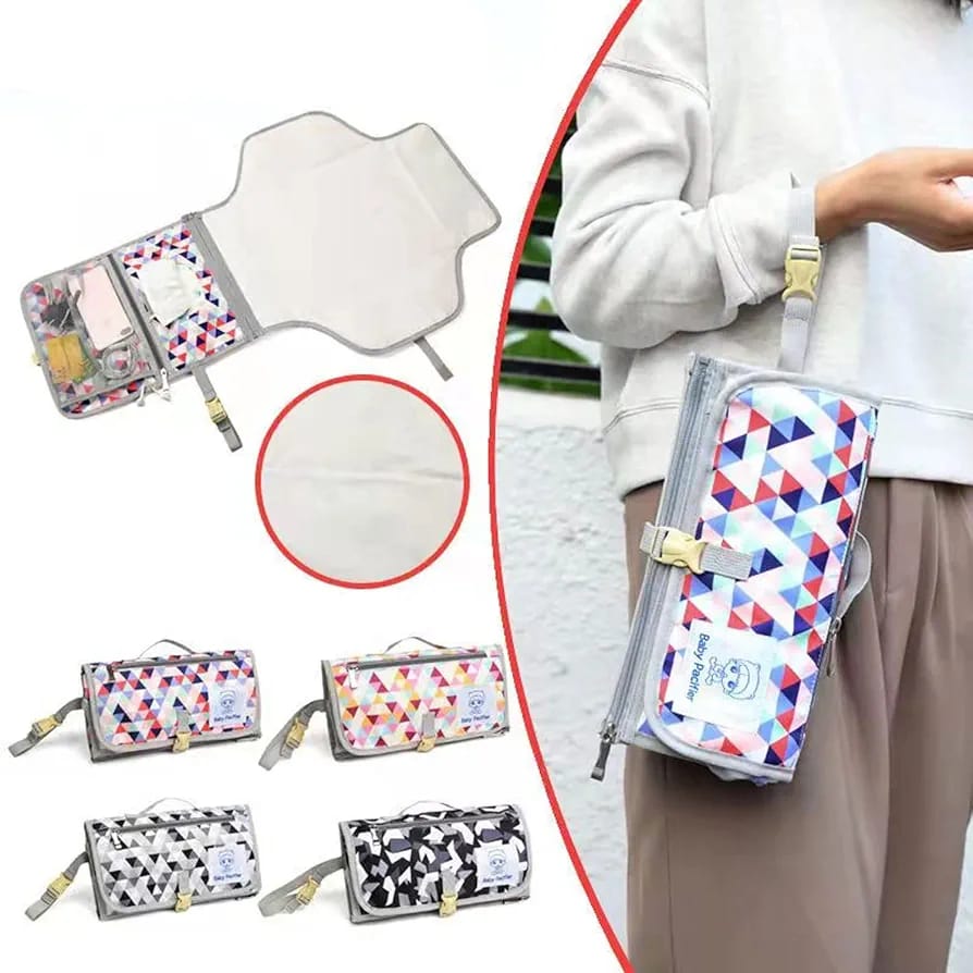 Diaper Pouch (Waterproof), Baby Product Storage, Stroller Bag, Mother's Bag, Diaper Changing Sheet, Baby Shower Gift (random color)