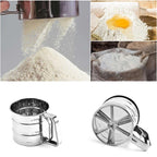 Stainless Steel Flour Sieve Cup – Handheld Baking Sifter for Flour, Sugar &amp; Powdered Ingredients