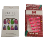 Artificial Press-On Nails Combo Set – Vibrant Colors &amp; Trendy Designs | Reusable &amp; Easy to Apply Nail Art Kit for All Occasions | Artificial Nails
