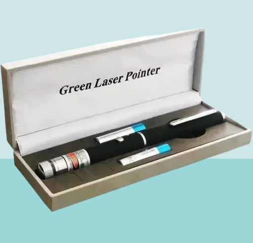 Green Multipurpose Laser Pointer Pen with Adjustable Antenna Cap for Pattern Projection and Presentations – Green Beam Light