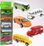 5-Piece Die Cast Metal Car and Bus Set – 1:64 Scale City Vehicle Collection for Kids – Pull Back &amp; Release – Durable Metal &amp; Plastic Construction – Educational Toy for Ages 3+