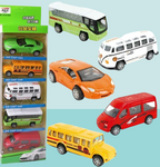 5-Piece Die Cast Metal Car and Bus Set – 1:64 Scale City Vehicle Collection for Kids – Pull Back &amp; Release – Durable Metal &amp; Plastic Construction – Educational Toy for Ages 3+