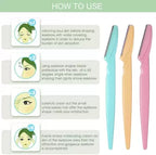 Tinker Eyebrow and Face Razor Set – Pack of 3 Plastic Razors for Precise and Gentle Hair Removal(Random Color)