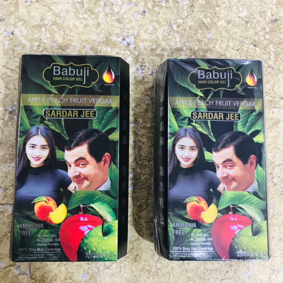 Babu Ji Hair Color Providing Confidence In Every Shade Long Lasting Color Natural Shine - 250ML x 2