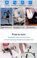 Folding Pedal Exerciser, Mini Exercise Bike Under Desk Bike Foot Pedal Exerciser, Foot Hand Cycle Portable Peddler Machine Bicycle Exerciser Arm Leg Exerciser while Sitting