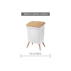 Royal Wooden Trash Bin with Lid | Minimalist Dustbin for Kitchen, Bedroom & Office