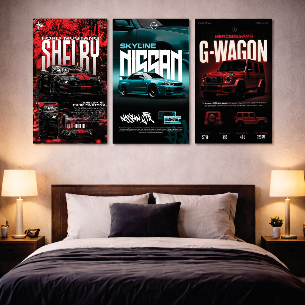 Set of 3 Premium Wall Art Photo Tiles – Modern Home Decor Sets 8x11