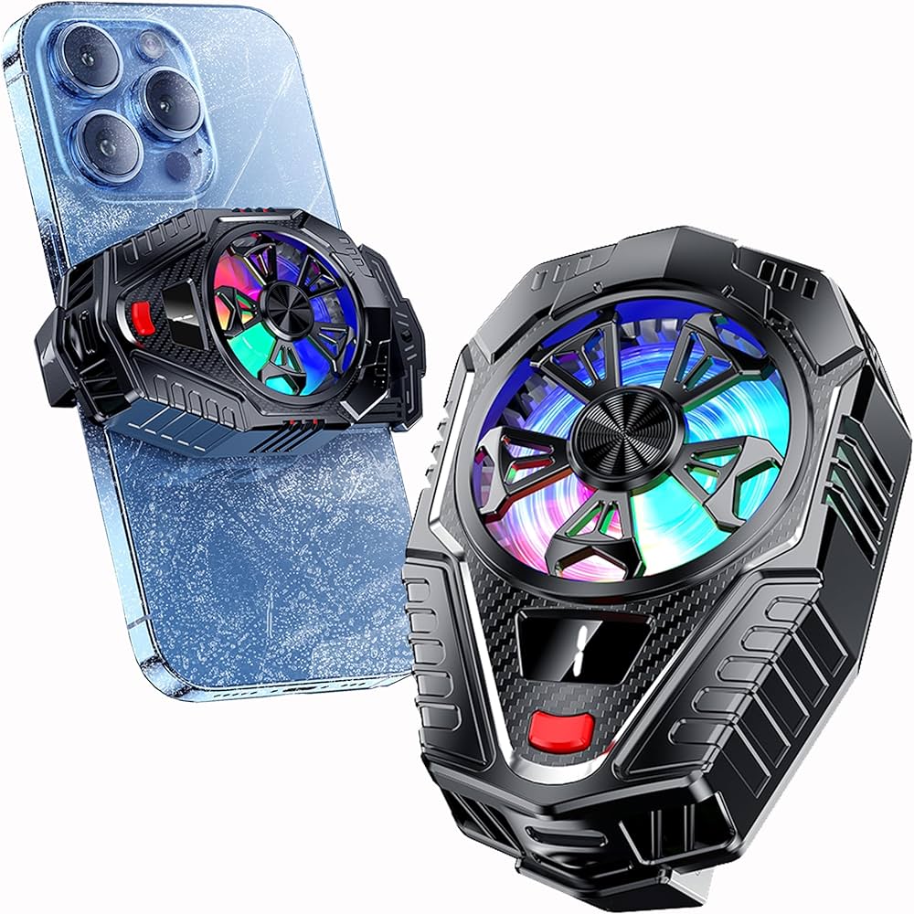 Portable Mobile Phone Quiet Cooling Fan Heat Diffuser Radiator With Light