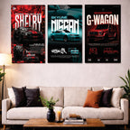 Set of 3 Premium Wall Art Photo Tiles – Modern Home Decor Sets 8x11