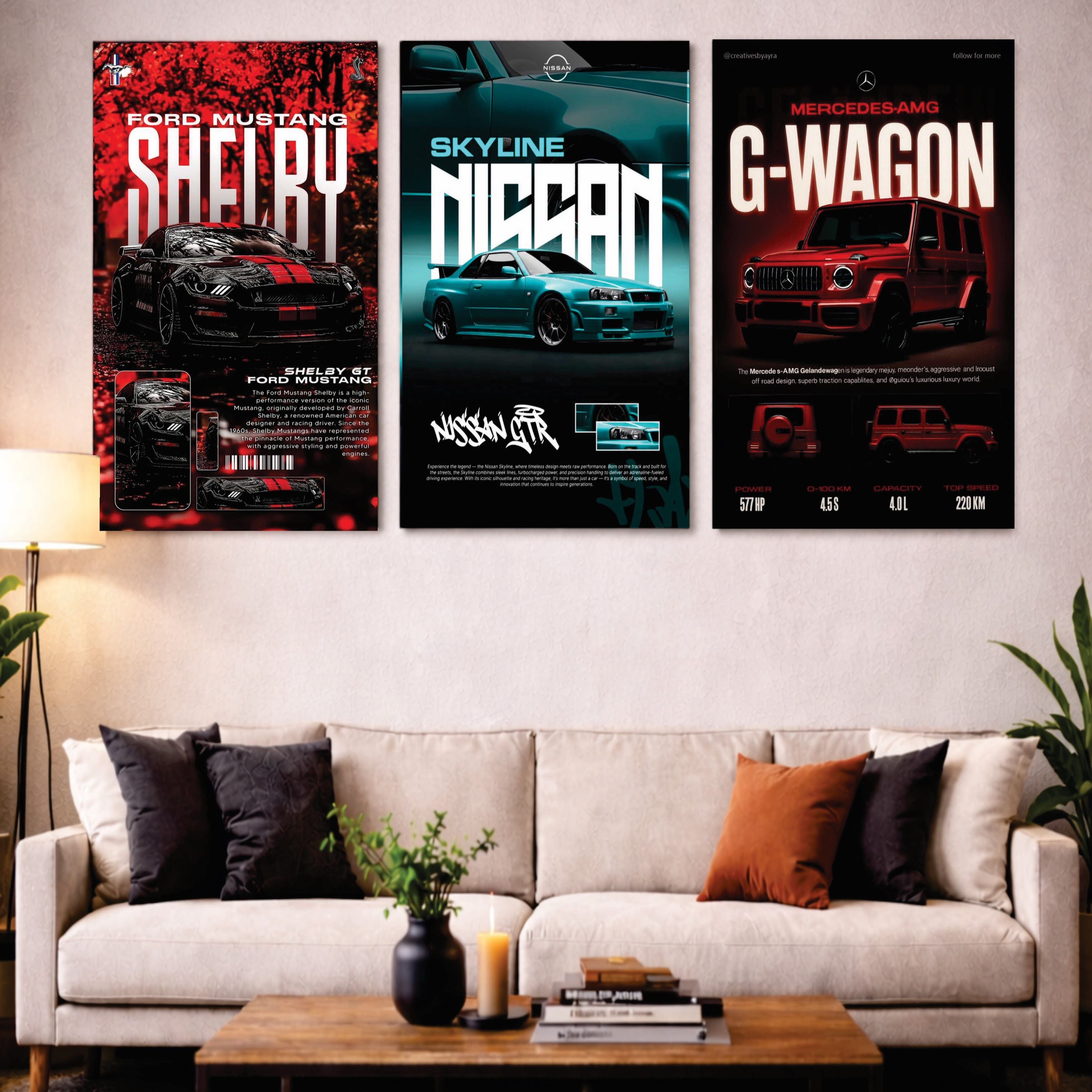 Set of 3 Premium Wall Art Photo Tiles – Modern Home Decor Sets 8x11