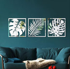Beautiful Acrylic Mirror Leaf Wall Art Frame Set | 3-Piece Decorative Modern Home Décor