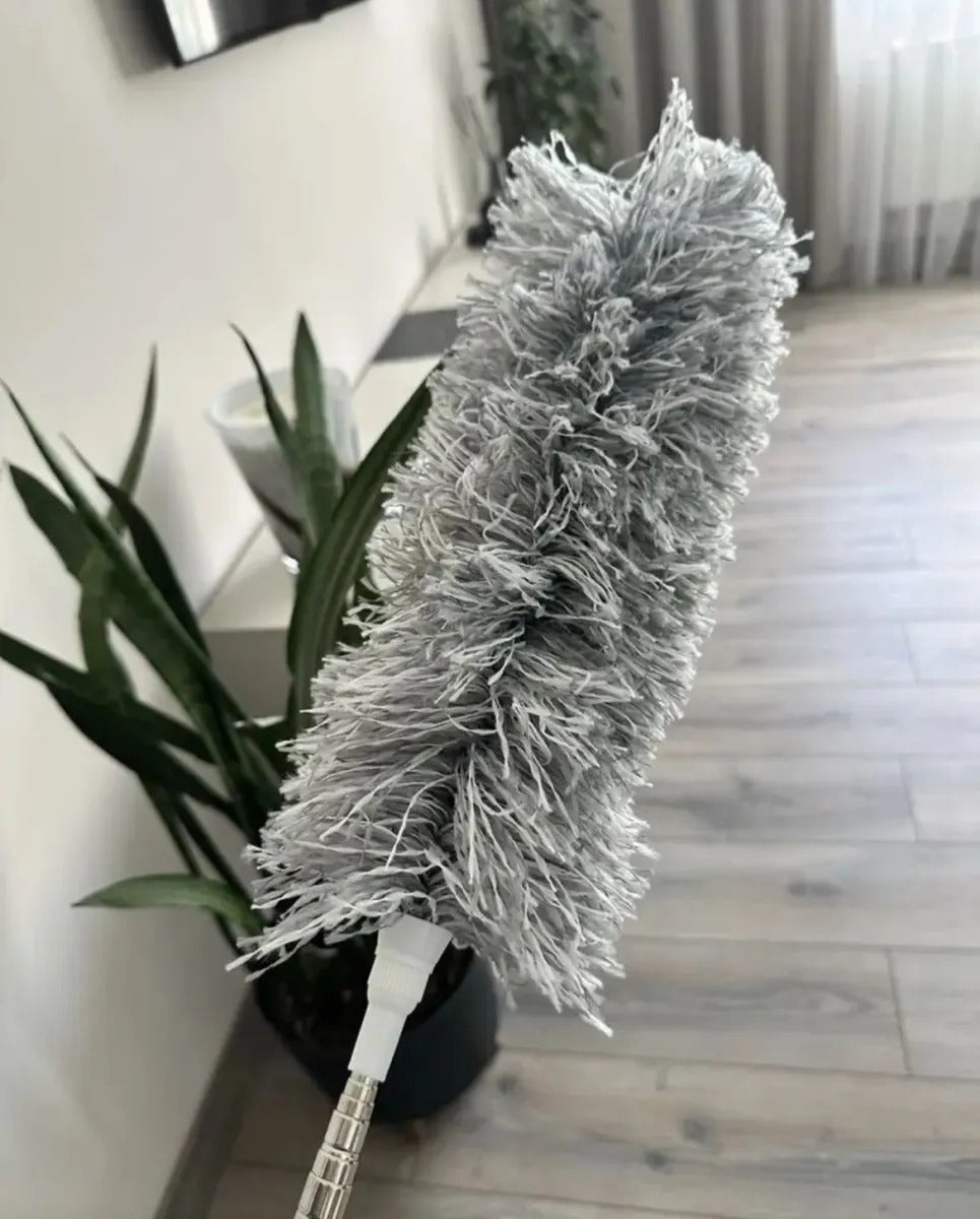 Grey Microfiber Flexible Duster – Extendable & Bendable Cleaning Tool with Telescopic Pole for High Ceilings, Fans, and Tight Corners