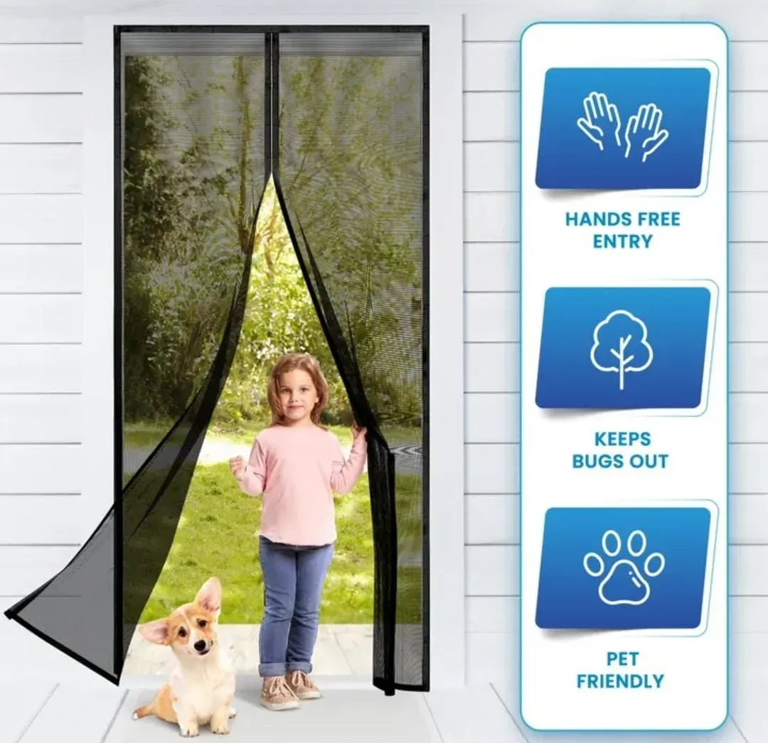 Premium Quality Mosquito Magic Mesh Set With 20 Wood Tacks 12 Hocks And 2 Mesh Panels 83x19.5 Inches