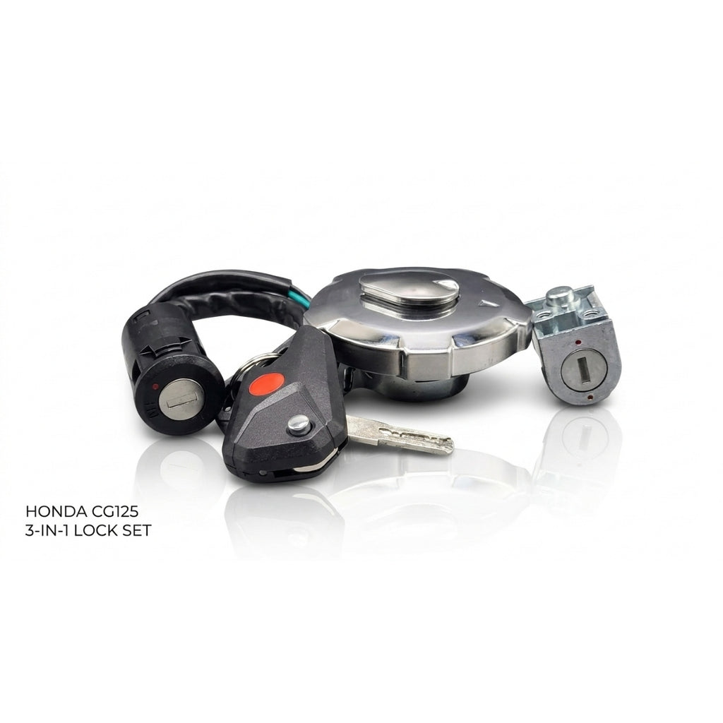 Switch Kit for Honda CG125 Computer Key 3 in 1 Set – Ignition Switch, Tank Cap & Side Lock (Single Key Operated)