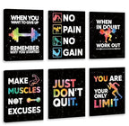 set of 6 Motivational sticky canvas frames for wall decore / sticky phototiles for office and home workplace