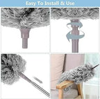 Microfiber Duster for Cleaning with Telescoping Extension Pole