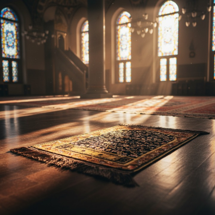 Prayer Mat Velvet Material Printed Pattern Travel Friendly Random Design Kids Educational Mat (Random Design)