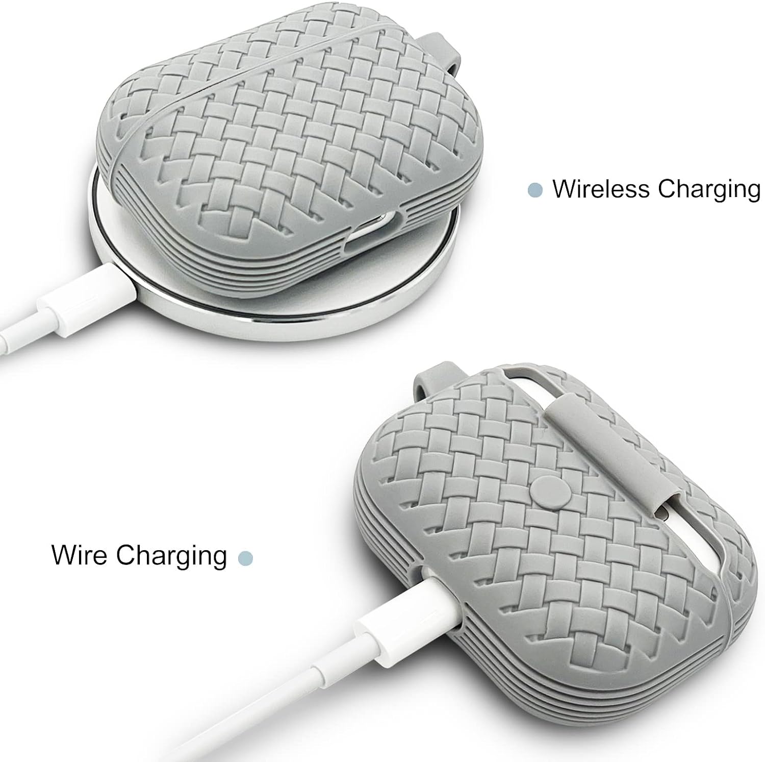 Silicone Breathable Braided Case Cover – Soft TPU Protective Charging Case (Random Color)