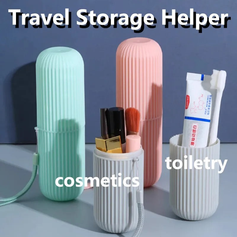 Portable Toothbrush Holder Toothpaste Storage Cup Household Travel   (random color)
