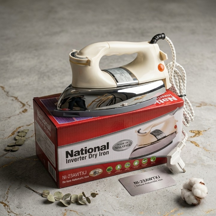 National Inverter Dry Iron 400 Watt Low Power Energy Efficient Solar Compatible Electric Iron Non Stick Soleplate Lightweight Fast Heating