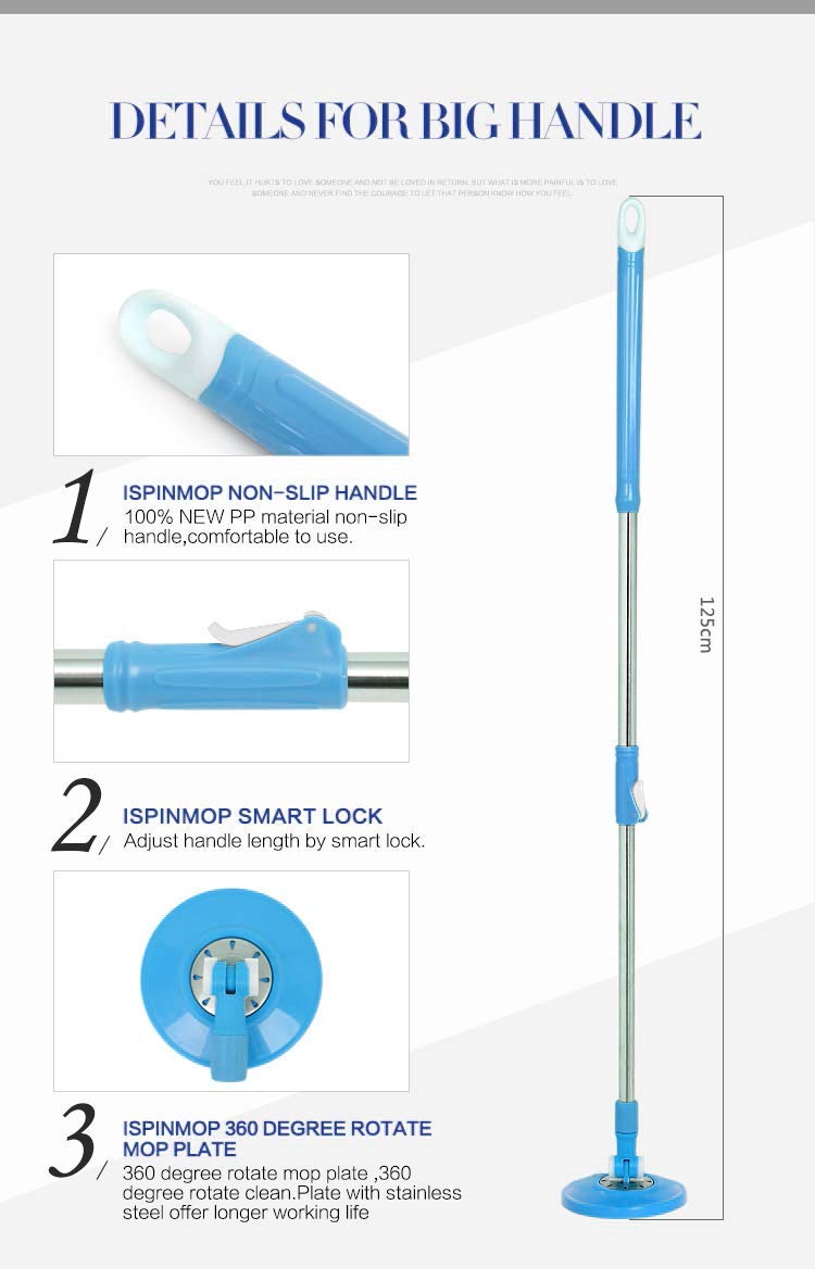 360 Degree Rotating Spin Mop - Original Replacement Parts for Home, Kitchen &amp; Bathroom Cleaning spin mop  ( Random Color )