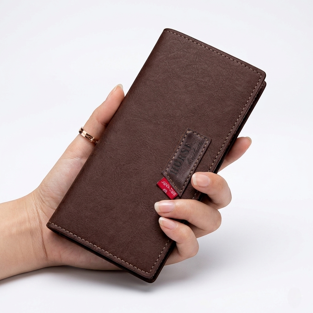 Modern Touch Long Wallet – Stylish Organizer with 14 Card Slots & Zipper Pocket