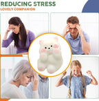 Squishy Stress Relief Funny Novelty Cute Animals Stress Relieving Fidget for Boys Girls Birthday Party Gifts Anxiety&Relaxation for Kids Teenage (White)