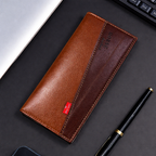 Dual Tone Long Wallet with 14 Card Slots & Zipper Pocket – Stylish Unisex Wallet