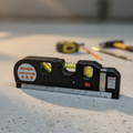 Multipurpose 3-in-1 Laser Level, Ruler, and Spirit Level Tool with Triple Bubble Vials for Precise Home Improvement & Construction Tasks
