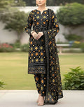 Elegant Digital Chunri Print Embroidered Lawn 3 Piece Unstitched Suit with Chiffon Dupatta – Summer Collection