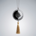 Acrylic Mirror Surah Fatiha Car Hanging with Allah Hu Akbar – Black Acrylic Islamic Rear View Decor | Size : 10 cm