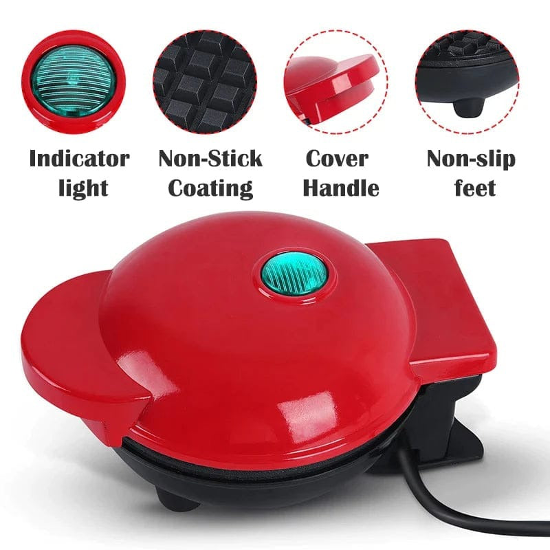 Waffle Maker Breakfast Machine – Non Stick Easy Clean Compact Electric Appliance For Quick And Delicious Homemade Waffles